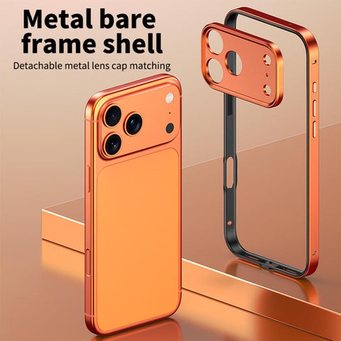 Aluminum Alloy Hybrid Silicone Edge Thin Cooling Phone Frame Case with Metal Lens Frame, For iPhone 18 Pro, For iPhone 18 Pro Max, For iPhone 17 Pro Max, For iPhone 17 Pro
