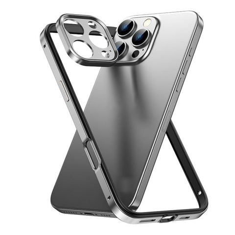 Aluminum Alloy Hybrid Silicone Edge Thin Cooling Phone Frame Case with Metal Lens Frame, For iPhone 16 Pro Max, For iPhone 16 Pro, For iPhone 15 Pro Max, For iPhone 15 Pro, For iPhone 14 Pro, For iPhone 14 Pro Max, For iPhone 13 Pro Max, For iPhone 13 Pro