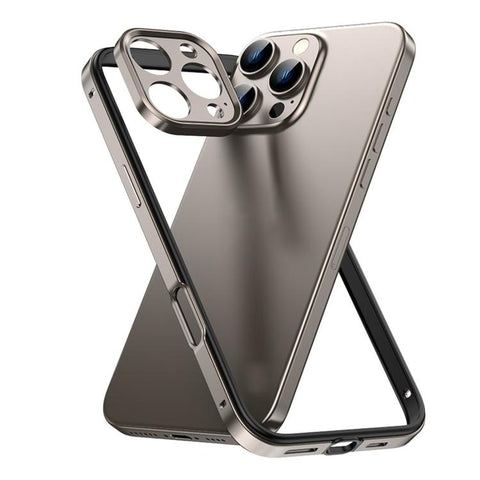 Aluminum Alloy Hybrid Silicone Edge Thin Cooling Phone Frame Case with Metal Lens Frame, For iPhone 16 Pro Max, For iPhone 16 Pro, For iPhone 15 Pro Max, For iPhone 15 Pro, For iPhone 14 Pro, For iPhone 14 Pro Max, For iPhone 13 Pro Max, For iPhone 13 Pro
