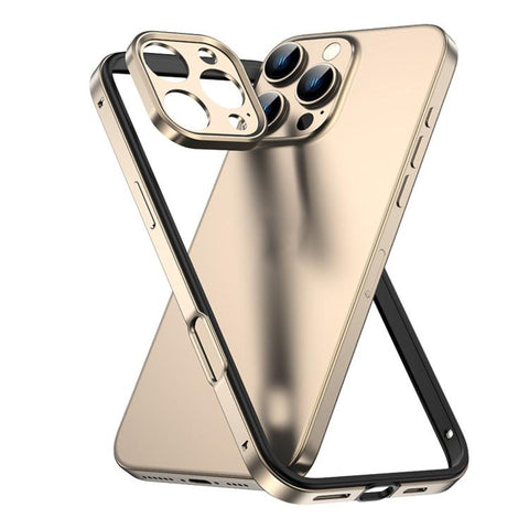 Aluminum Alloy Hybrid Silicone Edge Thin Cooling Phone Frame Case with Metal Lens Frame, For iPhone 16 Pro Max, For iPhone 16 Pro, For iPhone 15 Pro Max, For iPhone 15 Pro, For iPhone 14 Pro, For iPhone 14 Pro Max, For iPhone 13 Pro Max, For iPhone 13 Pro