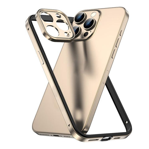 Aluminum Alloy Hybrid Silicone Edge Thin Cooling Phone Frame Case with Metal Lens Frame, For iPhone 16 Pro Max, For iPhone 16 Pro, For iPhone 15 Pro Max, For iPhone 15 Pro, For iPhone 14 Pro, For iPhone 14 Pro Max, For iPhone 13 Pro Max, For iPhone 13 Pro