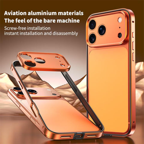 Aluminum Alloy Hybrid Silicone Edge Thin Cooling Phone Frame Case with Metal Lens Frame, For iPhone 16 Pro Max, For iPhone 16 Pro, For iPhone 15 Pro Max, For iPhone 15 Pro, For iPhone 14 Pro, For iPhone 14 Pro Max, For iPhone 13 Pro Max, For iPhone 13 Pro