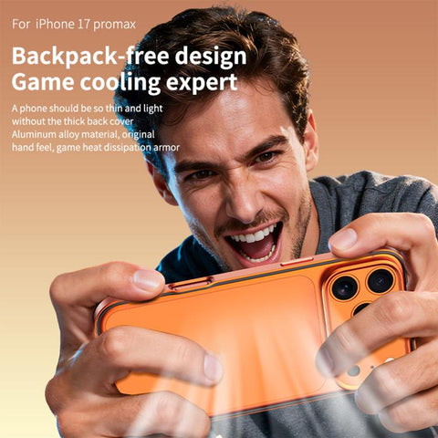 Aluminum Alloy Hybrid Silicone Edge Thin Cooling Phone Frame Case with Metal Lens Frame, For iPhone 16 Pro Max, For iPhone 16 Pro, For iPhone 15 Pro Max, For iPhone 15 Pro, For iPhone 14 Pro, For iPhone 14 Pro Max, For iPhone 13 Pro Max, For iPhone 13 Pro