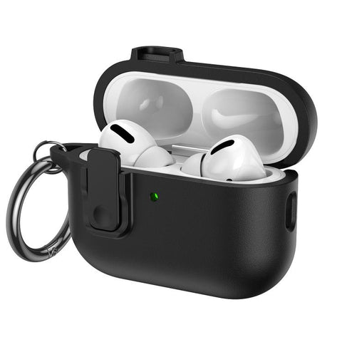Grained Leather Look TPU Earphone Cover with Ring Hook, For AirPods 5 / 4, For AirPods Pro 3, For AirPods Pro 2, For AirPods 3