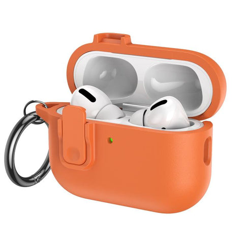 Grained Leather Look TPU Earphone Cover with Ring Hook, For AirPods 5 / 4, For AirPods Pro 3, For AirPods Pro 2, For AirPods 3
