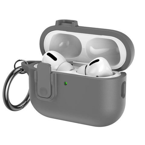 Grained Leather Look TPU Earphone Cover with Ring Hook, For AirPods 5 / 4, For AirPods Pro 3, For AirPods Pro 2, For AirPods 3
