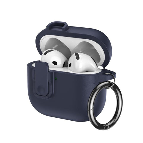 Grained Leather Look TPU Earphone Cover with Ring Hook, For AirPods 5 / 4, For AirPods Pro 3, For AirPods Pro 2, For AirPods 3