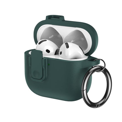 Grained Leather Look TPU Earphone Cover with Ring Hook, For AirPods 5 / 4, For AirPods Pro 3, For AirPods Pro 2, For AirPods 3