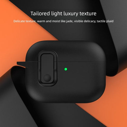 Grained Leather Look TPU Earphone Cover with Ring Hook, For AirPods 5 / 4, For AirPods Pro 3, For AirPods Pro 2, For AirPods 3