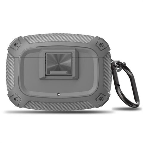 Carbon Fibre Snap Lock TPU Earphone Cover with Metal Buckle, For Beats Studio Buds / Buds+