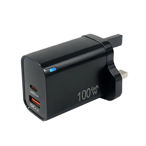 PD47 100W GaN PD Type-C, QC3.0 USB Fully Compatible Protocol Charger, UK Plug, UK Plug
