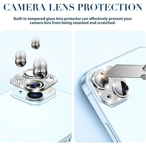 Kalebol All-in-One Frosted Metal Armor Diamond-Shine Camera Lens Film, For iPhone 15 Plus, For iPhone 15, For iPhone 14 Plus, For iPhone 14, For iPhone 14 Pro, For iPhone 14 Pro Max