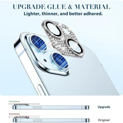 Kalebol All-in-One Frosted Metal Armor Diamond-Shine Camera Lens Film, For iPhone 15 Plus, For iPhone 15, For iPhone 14 Plus, For iPhone 14, For iPhone 14 Pro, For iPhone 14 Pro Max