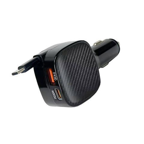 F02 70cm Type-C Cable + PD3.0 + USB 3 in 1 Car Charger, F02