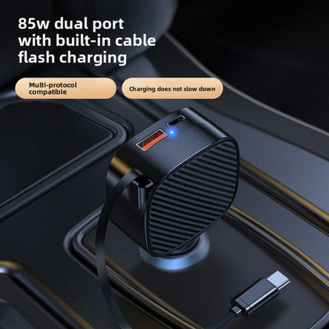 F02 70cm Type-C Cable + PD3.0 + USB 3 in 1 Car Charger, F02