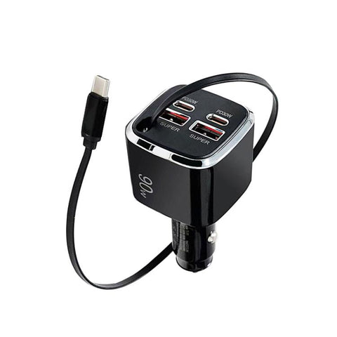F01 40cm Type-C Cable, PD3.0 and QC3.0 USB Multifunctional Car Charger, F01 (Black), F01 (White)