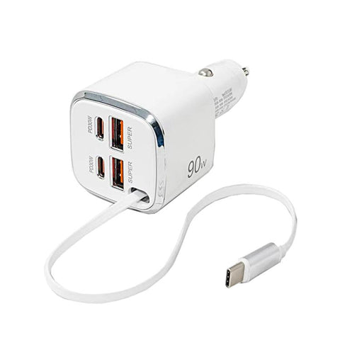 F01 40cm Type-C Cable, PD3.0 and QC3.0 USB Multifunctional Car Charger, F01 (Black), F01 (White)