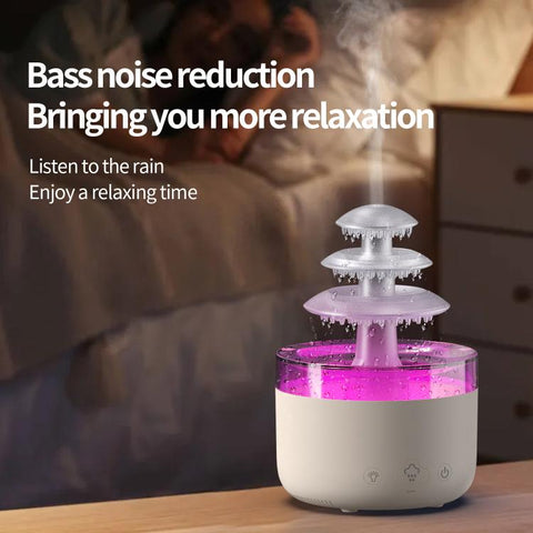 Three-color Lights Ultrasonic Humidifier Cloud Rain Aromatherapy Diffuser, Cloud Rain