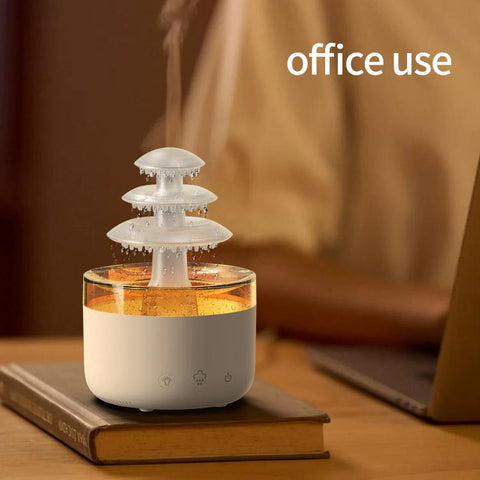 Three-color Lights Ultrasonic Humidifier Cloud Rain Aromatherapy Diffuser, Cloud Rain