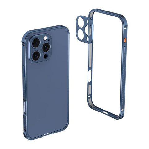 Armor Dual-side Anti-slip Metal Frame Case with Lens Cover, For iPhone 14 Pro Max, For iPhone 13 Pro Max, For iPhone 13 Pro, For iPhone 13