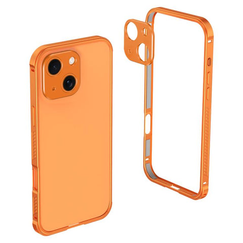Armor Dual-side Anti-slip Metal Frame Case with Lens Cover, For iPhone 14 Pro Max, For iPhone 13 Pro Max, For iPhone 13 Pro, For iPhone 13