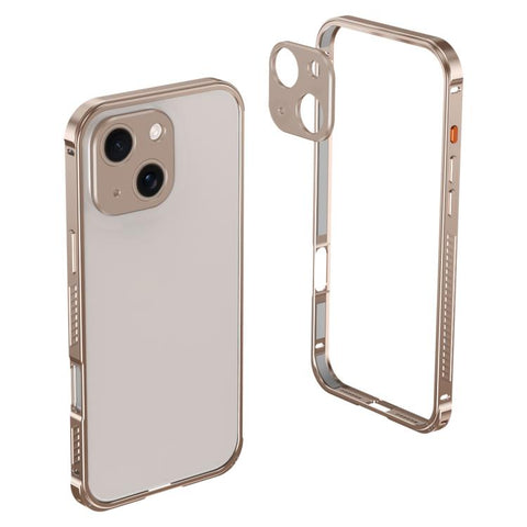 Armor Dual-side Anti-slip Metal Frame Case with Lens Cover, For iPhone 14 Pro Max, For iPhone 13 Pro Max, For iPhone 13 Pro, For iPhone 13