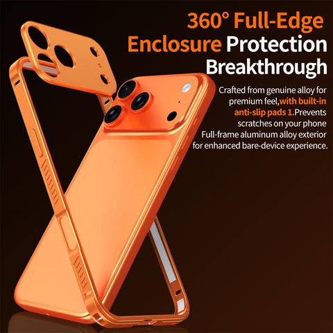 Armor Dual-side Anti-slip Metal Frame Case with Lens Cover, For iPhone 14 Pro Max, For iPhone 13 Pro Max, For iPhone 13 Pro, For iPhone 13