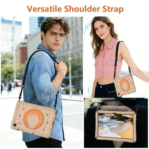 Magic Ring Rotation Holder Shockproof Tablet Case with Shoulder Straps, For Samsung Galaxy Tab A11+ / A9+, For Samsung Galaxy Tab A11 / A9