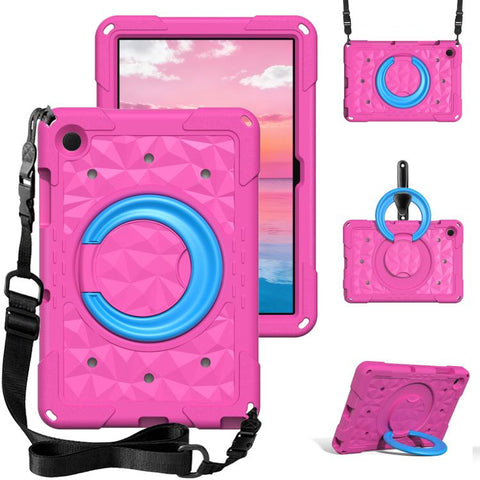 Magic Ring Rotation Holder Shockproof Tablet Case with Shoulder Straps, For Samsung Galaxy Tab A11+ / A9+, For Samsung Galaxy Tab A11 / A9