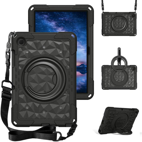 Magic Ring Rotation Holder Shockproof Tablet Case with Shoulder Straps, For Samsung Galaxy Tab A11+ / A9+, For Samsung Galaxy Tab A11 / A9