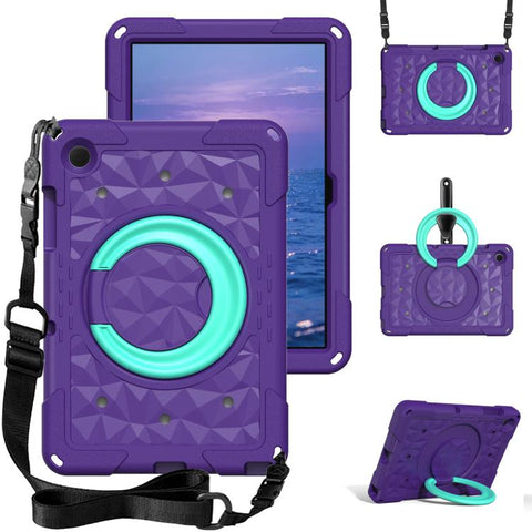 Magic Ring Rotation Holder Shockproof Tablet Case with Shoulder Straps, For Samsung Galaxy Tab A11+ / A9+, For Samsung Galaxy Tab A11 / A9