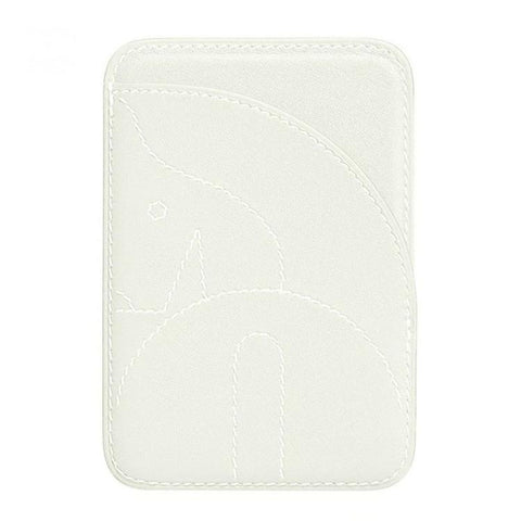 Genuine Leather Embroidered Magnetic Card Bag