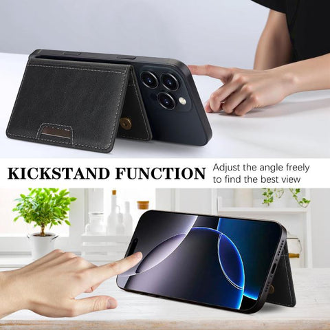 Two-Fold Magnetic Vegan Leather Card Bag