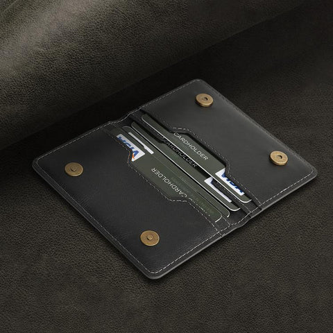 Two-Fold Magnetic Vegan Leather Card Bag