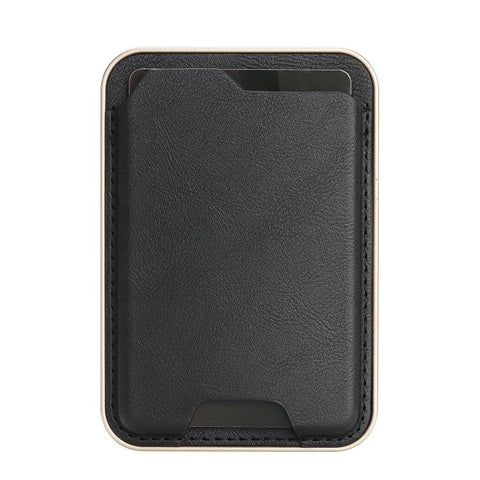 Ultra-Thin Gold-Edged Magnetic Vegan Leather Card Bag
