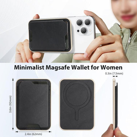 Ultra-Thin Gold-Edged Magnetic Vegan Leather Card Bag