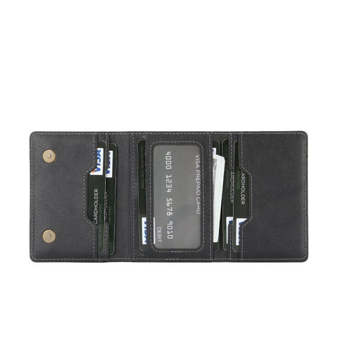 Tri-Fold Magnetic Vegan Leather Card Bag
