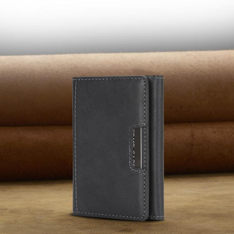 Tri-Fold Magnetic Vegan Leather Card Bag