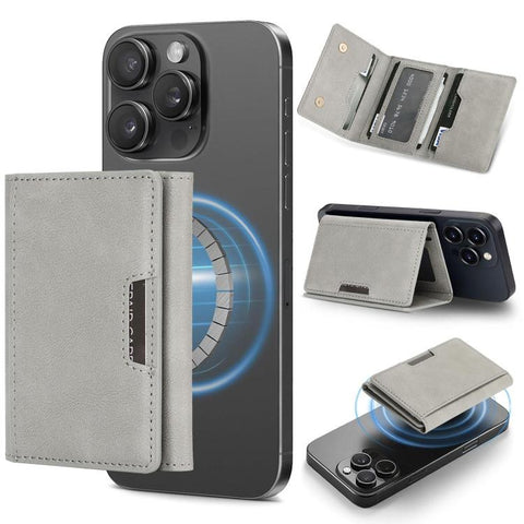 Tri-Fold Magnetic Vegan Leather Card Bag