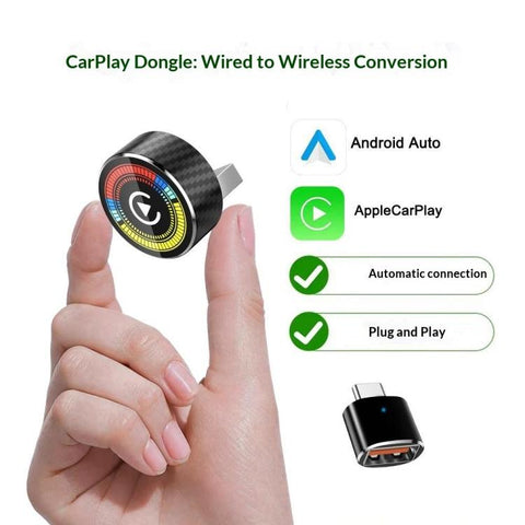 M47 2 in 1 AI Box CarPlay / Android Auto Wired to Wireless Converter Car Wireless Adapter, M47