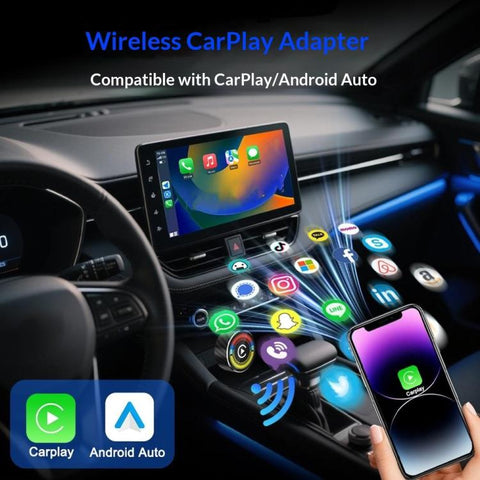 M47 2 in 1 AI Box CarPlay / Android Auto Wired to Wireless Converter Car Wireless Adapter, M47