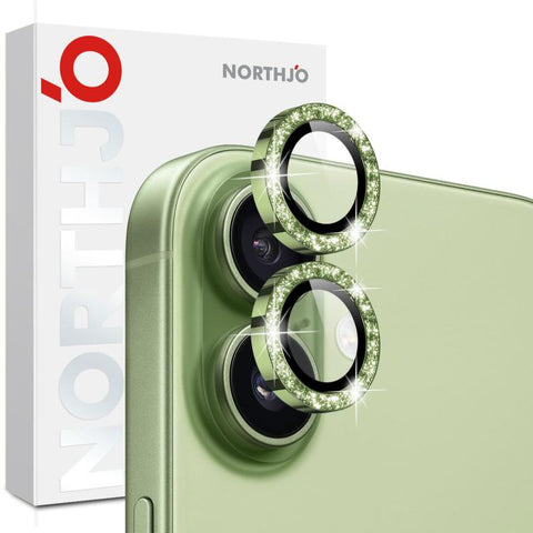 NORTHJO 1 Set Camera Lens Protector Glitter Metal Ring Film, For iPhone 17