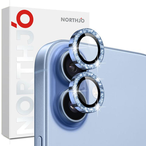 NORTHJO 1 Set Camera Lens Protector Glitter Metal Ring Film, For iPhone 17