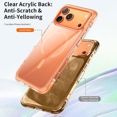 Vacuum-Sealed Transparent Airbag Magnetic Acrylic Phone Case, For iPhone 18 Pro / 17 Pro, For iPhone 18 Pro Max / 17 Pro Max, For iPhone 17