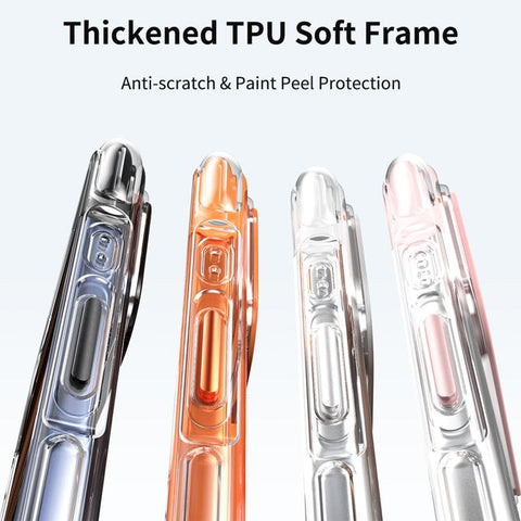 Vacuum-Sealed Transparent Airbag Magnetic Rotation Holder Acrylic Phone Case, For iPhone 18 Pro / 17 Pro, For iPhone 18 Pro Max / 17 Pro Max, For iPhone 17