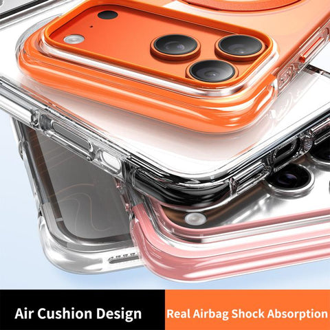 Vacuum-Sealed Transparent Airbag Magnetic Rotation Holder Acrylic Phone Case, For iPhone 18 Pro / 17 Pro, For iPhone 18 Pro Max / 17 Pro Max, For iPhone 17