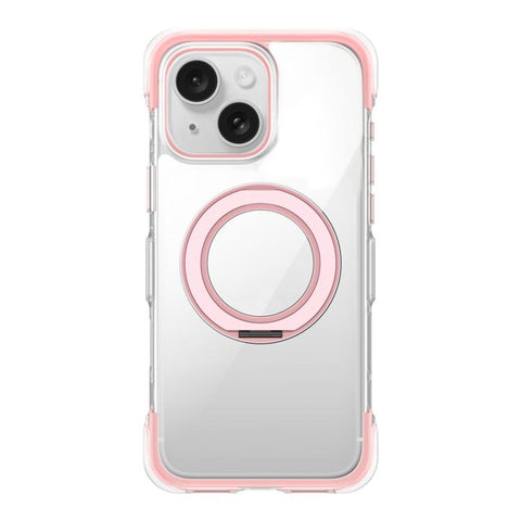 Vacuum-Sealed Transparent Airbag Magnetic Rotation Holder Acrylic Phone Case, For iPhone 16 Pro Max, For iPhone 16 Pro, For iPhone 16, For iPhone 15 Pro Max, For iPhone 15 Pro, For iPhone 15