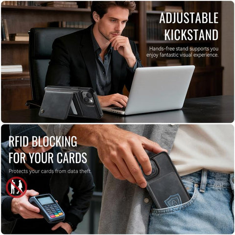 CaseMe Me80 Series Detachable Wallet Magnetic RFID Vegan Leather Phone Case, For iPhone 13, For iPhone 12 / 12 Pro, For iPhone 12 Pro Max, For iPhone 11 Pro Max, For iPhone 11, For iPhone 11 Pro
