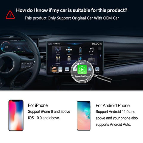 M65 2GB+16GB Car AI Box Android 11 Wireless CarPlay / Android Auto Smart Adapter, M65
