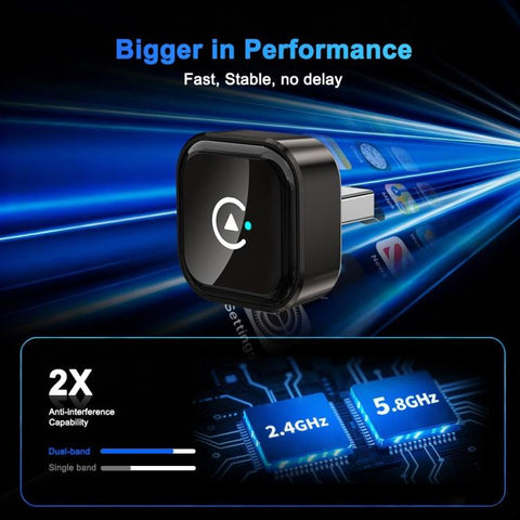 M62 Built-in CarPlay / Android Auto Wired to Wireless Converter 2 in 1 AI Box Wireless Car Adapter, M62